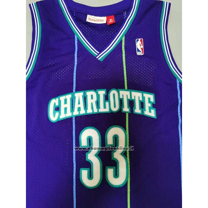 Maglia Charlotte Hornets Alonzo Mourning #33 Mitchell & Ness Viola